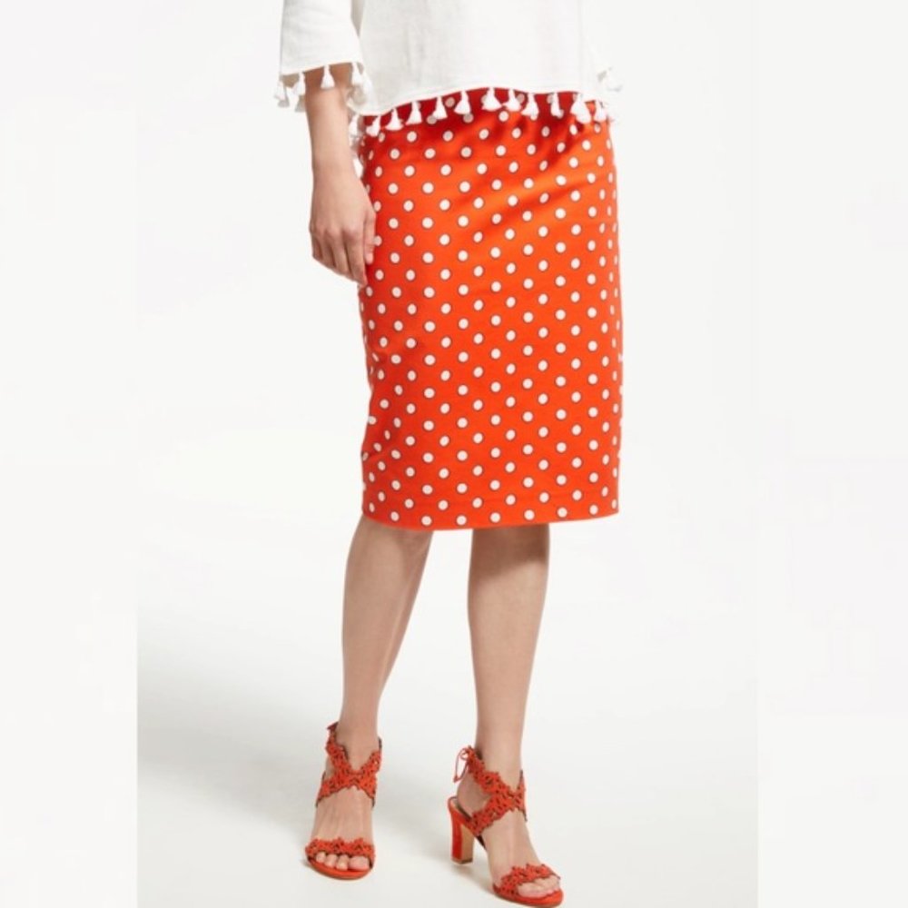 Boden Skirt US 6 Richmond Blood Orange Polka Dot
